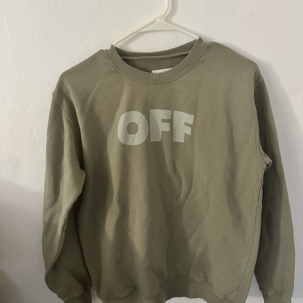 Off White Kids 12 Olive Green Sweatshirt